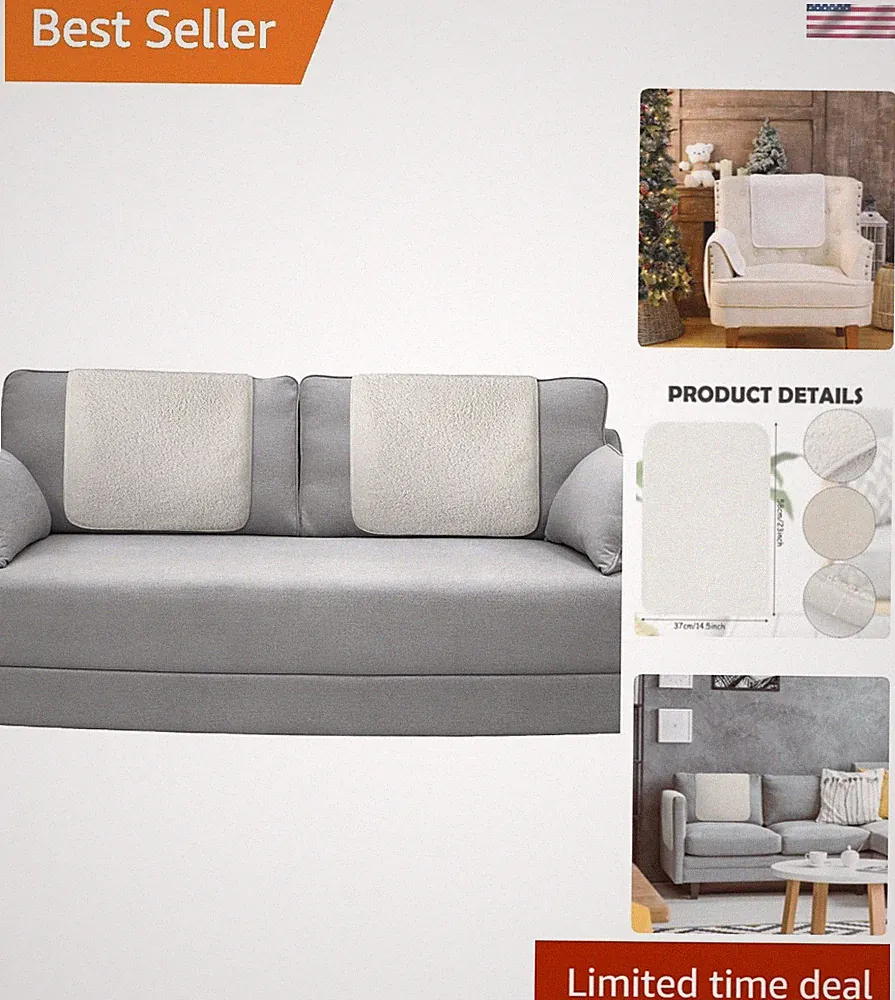 2 Pieces Recliner Headrest Covers Sofa Headrest Protector Sherpa for Recliner...