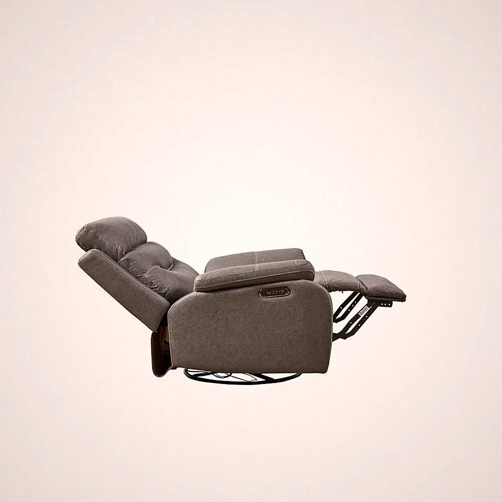 Dual OKIN Motor Rocking Sofa Recliner 240 Degree Swivel Power Infinite Position