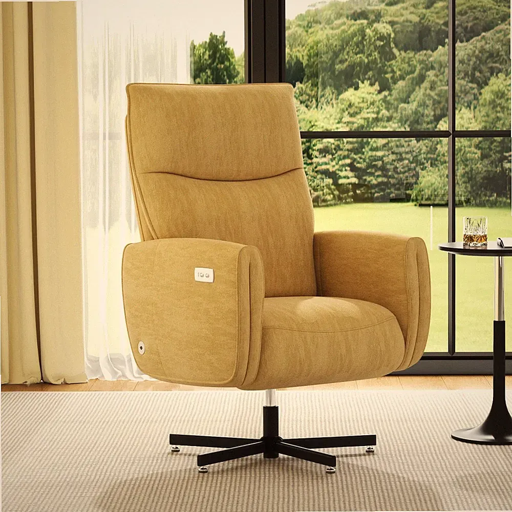 Electric Recliner Chair w/ USB & Type-C Charging, 360 Swivel Rocking, Velvet