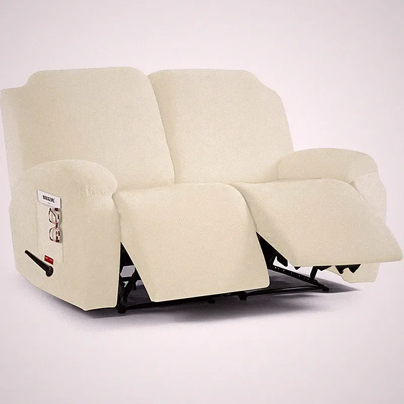 Jcones 4 Pieces Stretch Recliner Loveseat Covers - Plush Fabric Slipcovers