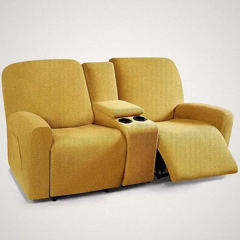 Recliner Sofa Covers with Console Cover Elastic 2 Seater Removable Slipcovers