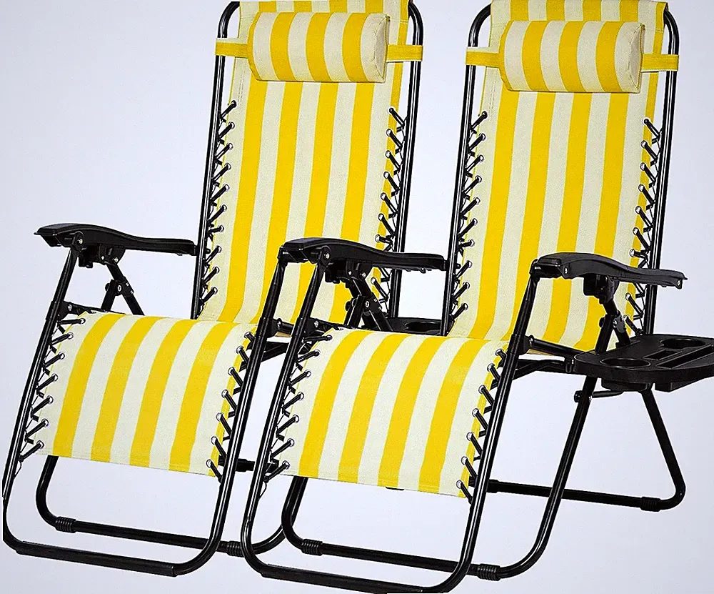 Relaxing Recliners Patio Chairs Adjustable Steel Mesh Zero Gravity