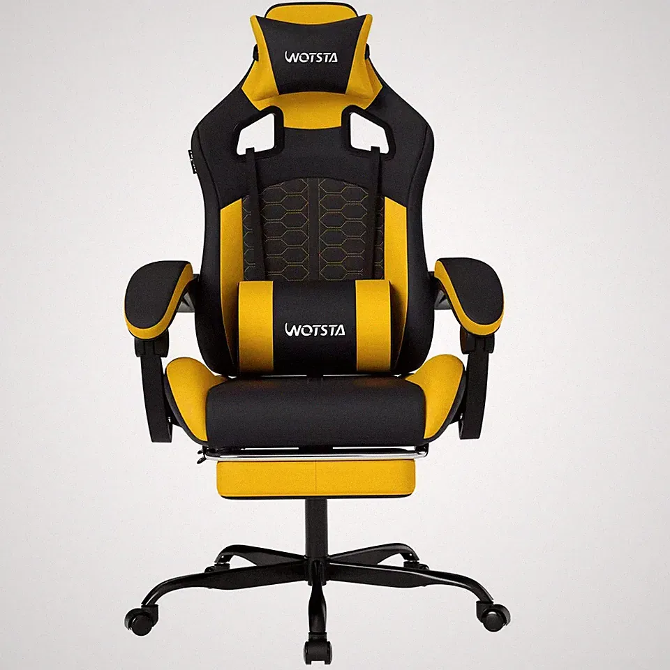 WOTSTA Ergonomic Gamer Chair - Adjustable Recline with Footrest & Massage Pillow