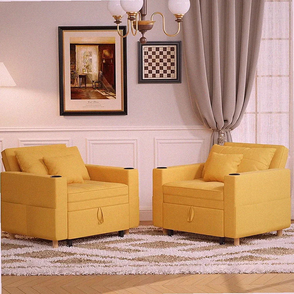 YODOLLA Convertible Sofa Bed 3-in-1 Arm Chair Folding Recliner Sleeper Chair Bed